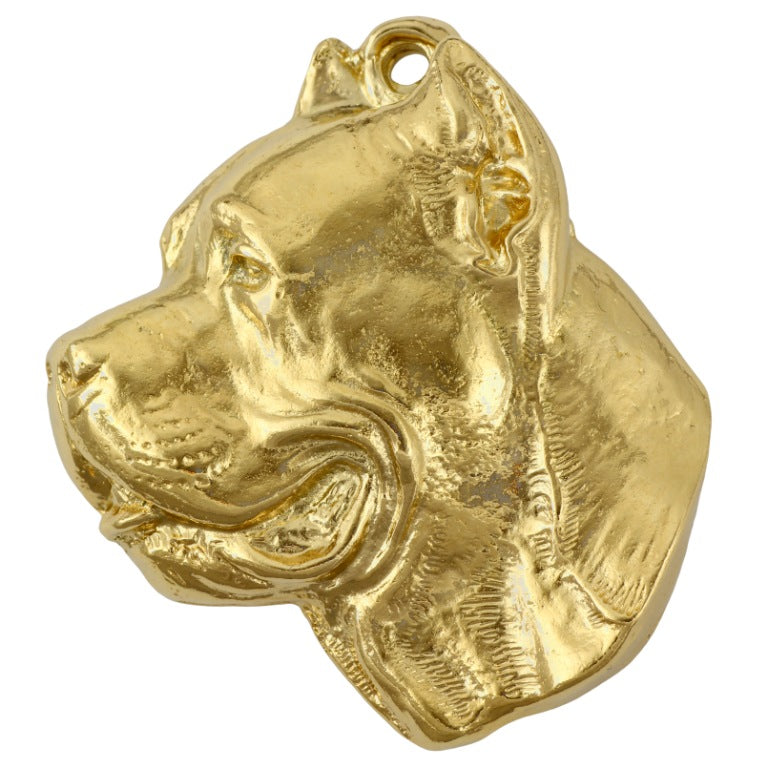 Cane Corso, Italian Cane Corso - Gilded key ring with dog in gift box, handbag decoration, luxury accessory by Art-Dog brand