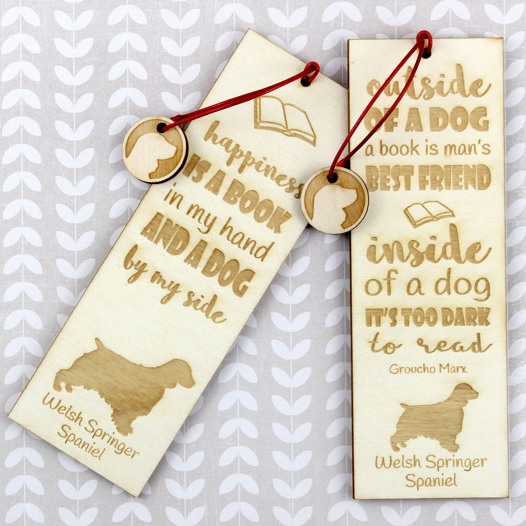 Welsh Springer Spaniel, Welsh Springer, Welsh Starter - dog bookmark, personalized bookmark, dog gadget for Art-Dog brand readers