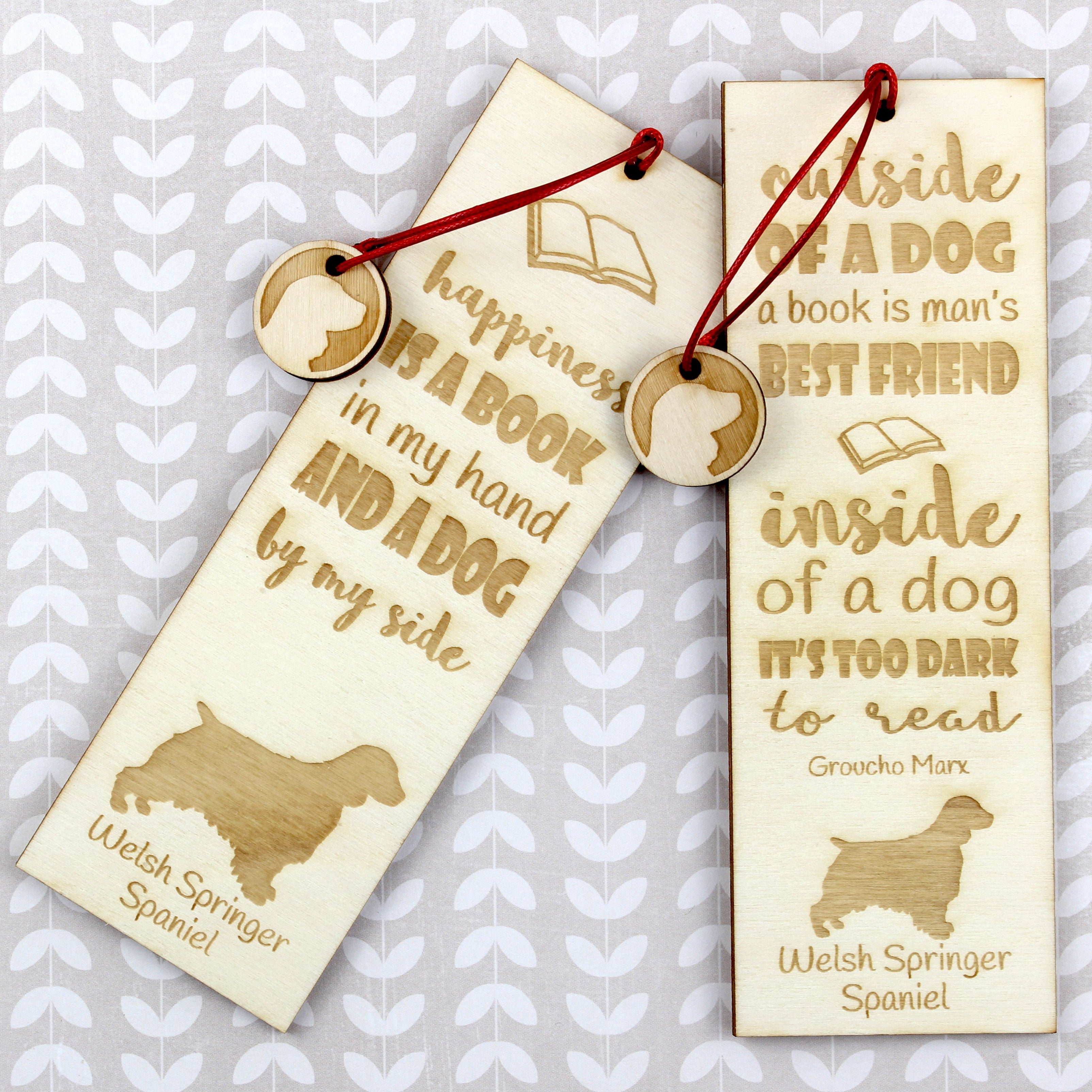 Welsh Springer Spaniel, Welsh Springer, Welsh Starter - dog bookmark, personalized bookmark, dog gadget for Art-Dog brand readers