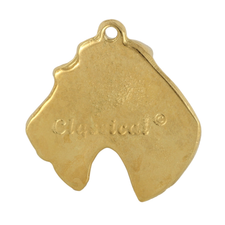 Fox Terrier Wire - Gilded key ring with dog, handbag decoration, luxury accessory by Art-Dog brand