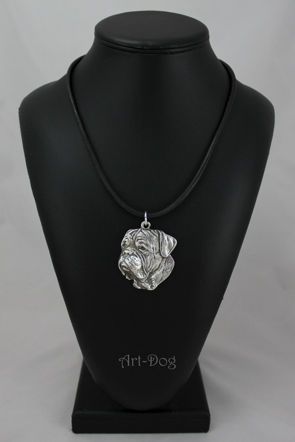 Dogue de Bordeaux, French Mastiff, Bordeauxdog II - Dog necklace in gift box, silver-plated locket for dog fan, striking pendant by Art-Dog brand
