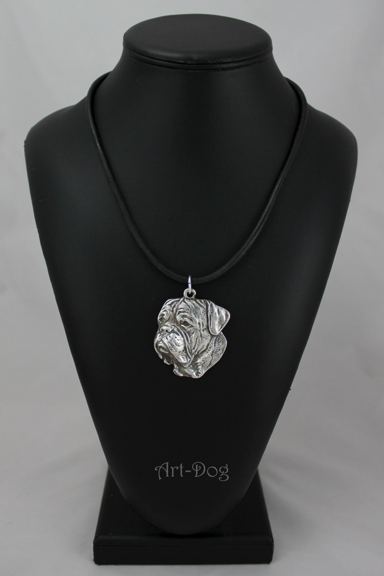 Dogue de Bordeaux, French Mastiff, Bordeauxdog II - Dog necklace in gift box, silver-plated locket for dog fan, striking pendant by Art-Dog brand