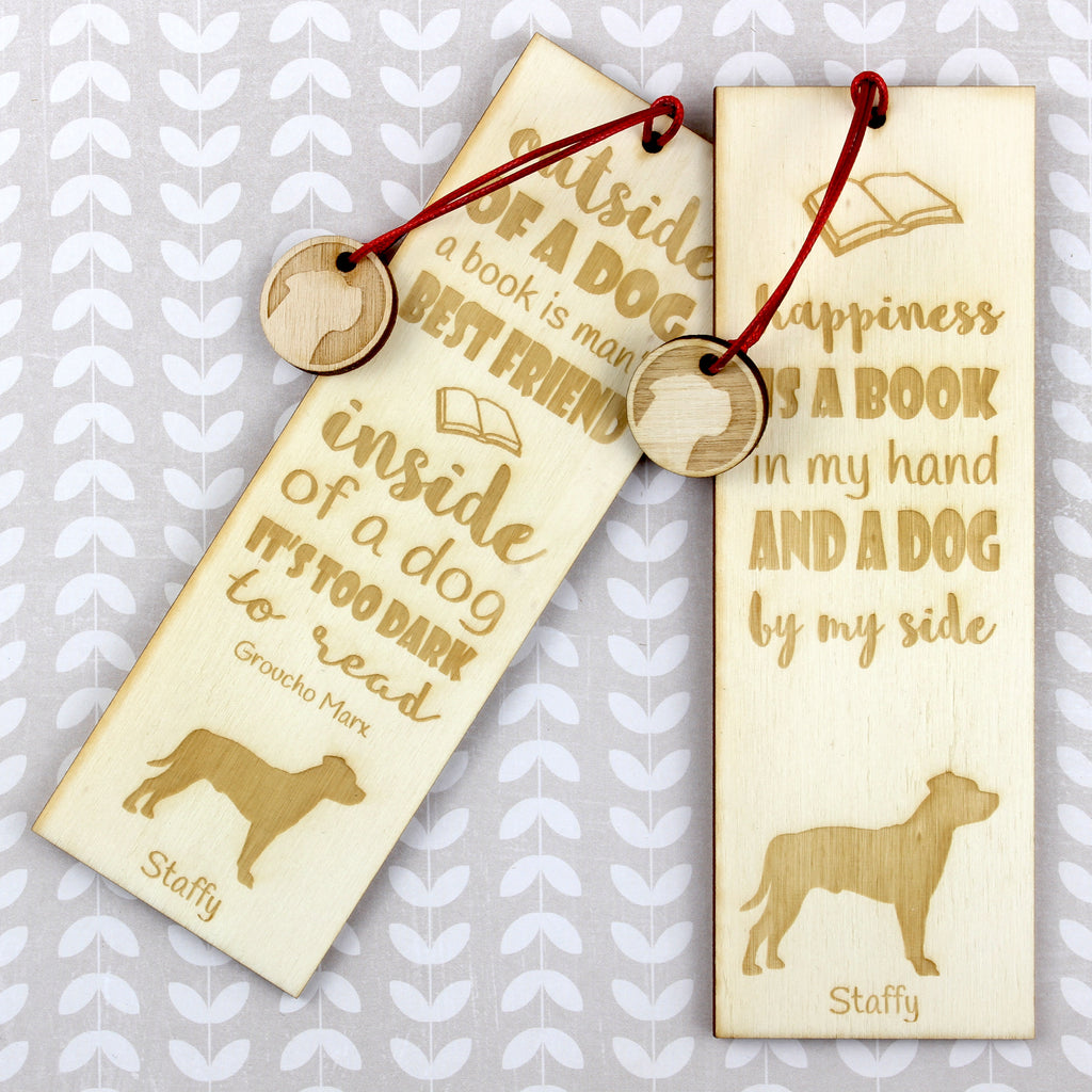Staffordshire Bull Terrier, Staffy - dog bookmark, personalized bookmark, dog gadget for Art-Dog brand readers
