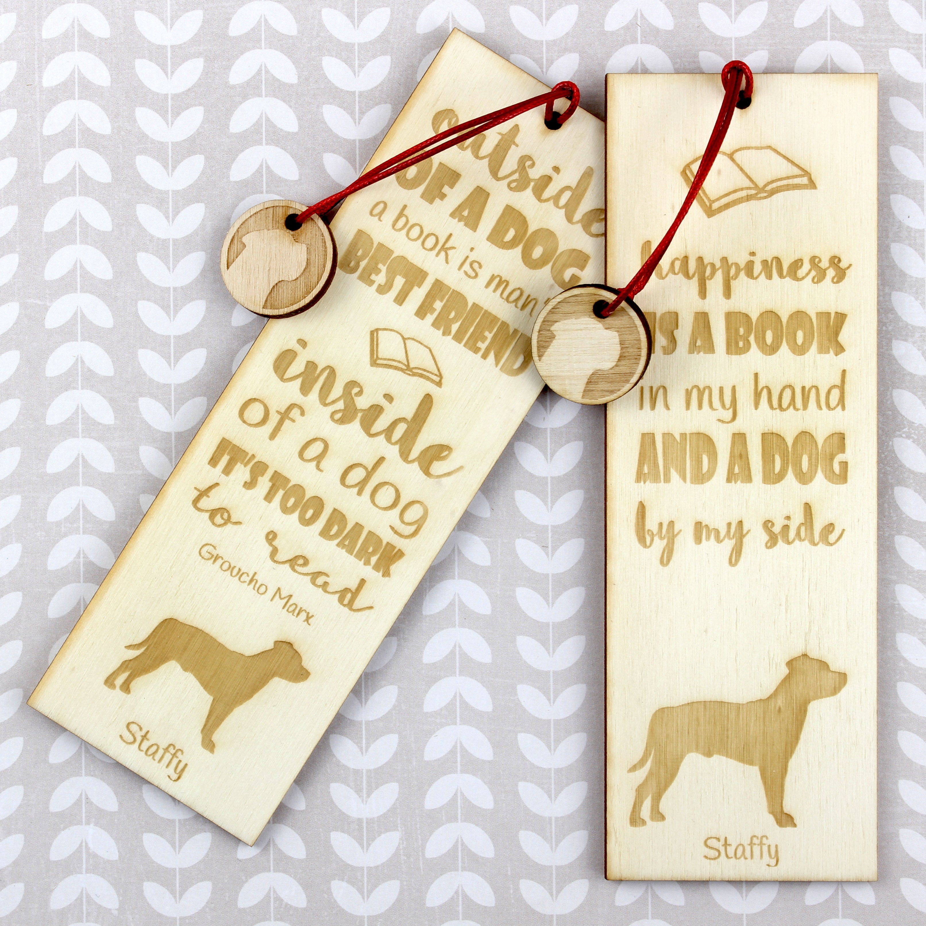 Staffordshire Bull Terrier, Staffy - dog bookmark, personalized bookmark, dog gadget for Art-Dog brand readers