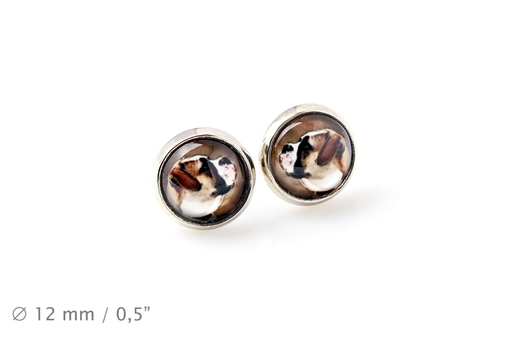 American Bulldog, Old Country Bulldog - earrings in a box, your photo, handmade jewelry, a product of the Art-Dog brand