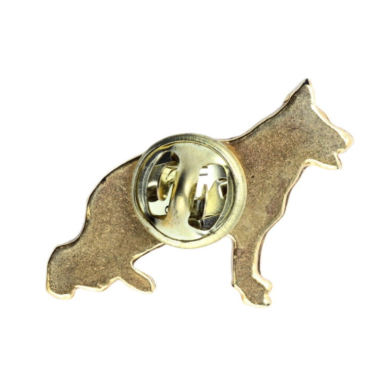 German Shepherd Dog, Alsatian Wolf Dog II - Dog brooch in decorative box, elegant gold-plated pin, Art-Dog brand jacket pin