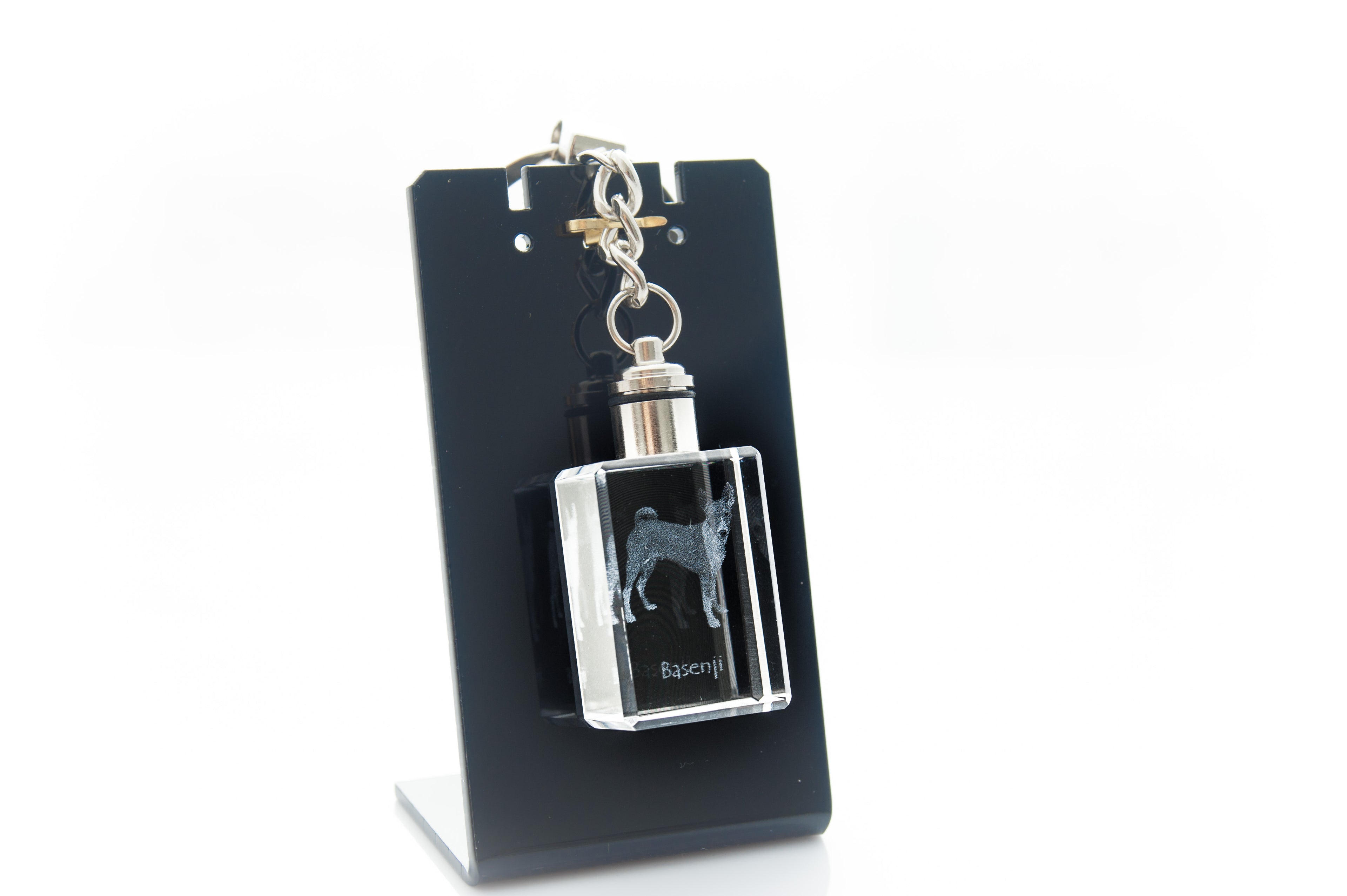 Basenji, African bush dog, Congo dog - Crystal key ring with dog photo, illuminated key ring, unique gift by Art-Dog brand