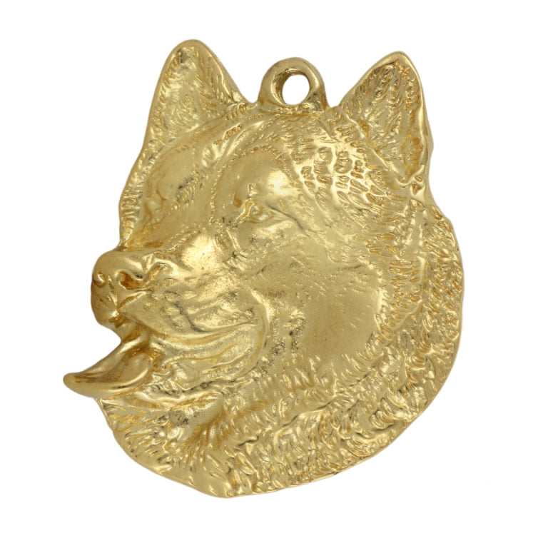 Alaskan Malamute - Gilded key ring with dog in gift box, handbag decoration, luxury accessory by Art-Dog brand