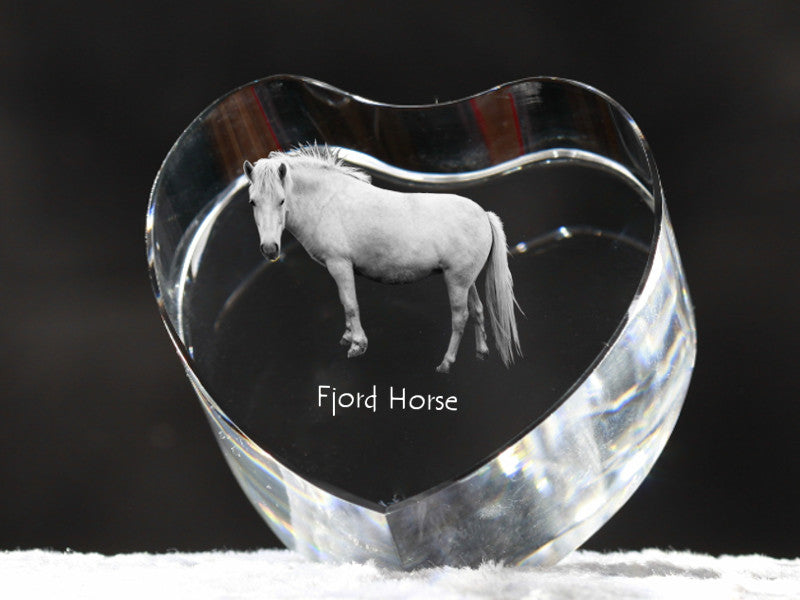 Fjord Horse - a photo of a horse in crystal, a crystal heart, a unique frame with a photo from the Art-Dog brand