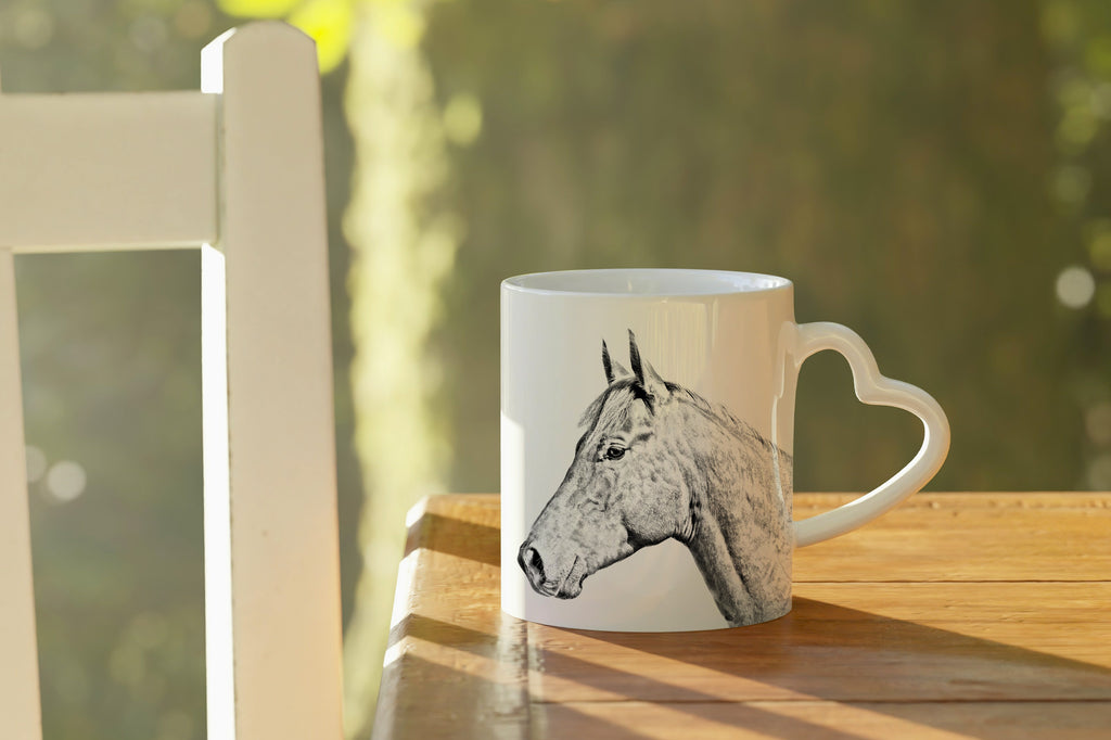 Holsteiner Horse - cup with a horse, a cute cup with a heart-shaped handle, a universal gift from the Art-Dog brand