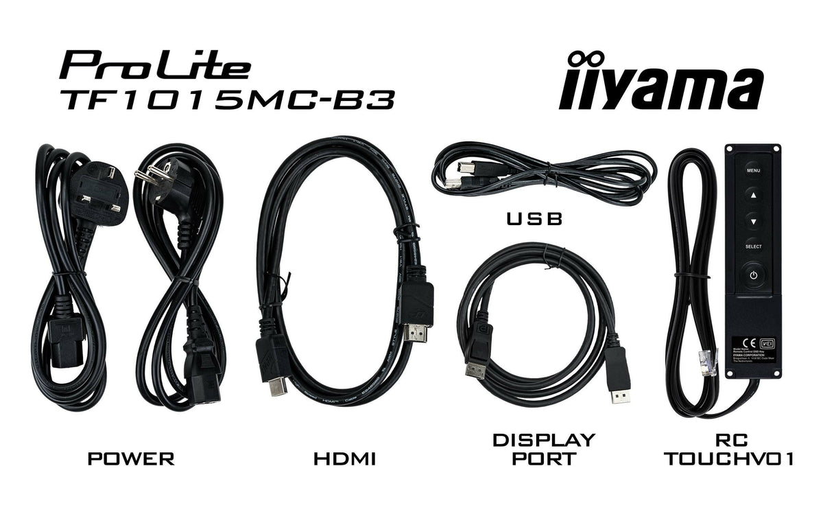 iiyama TF1015MC-B3 Écran Tactile PC 10.1" HD LED 1280 x 800 pixels, Noir