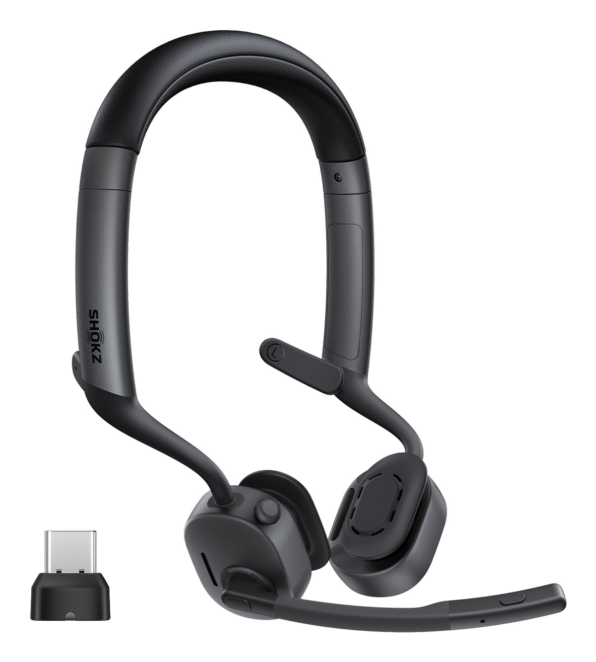 SHOKZ OpenMeet2 UC Casque Sans fil Open-ear Bureau/Centre d'appels Bluetooth Noir