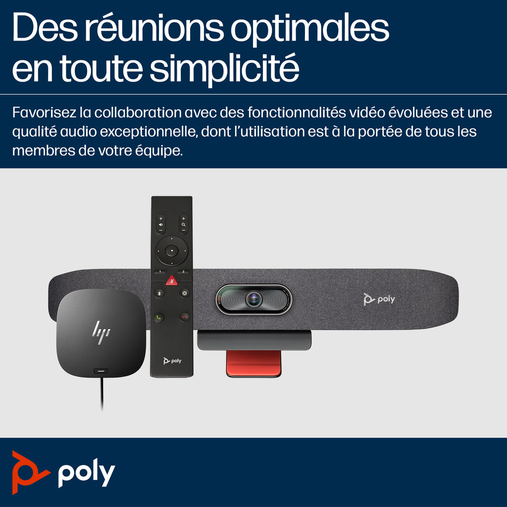 HP Poly Barre de visioconférence USB Poly Studio R30