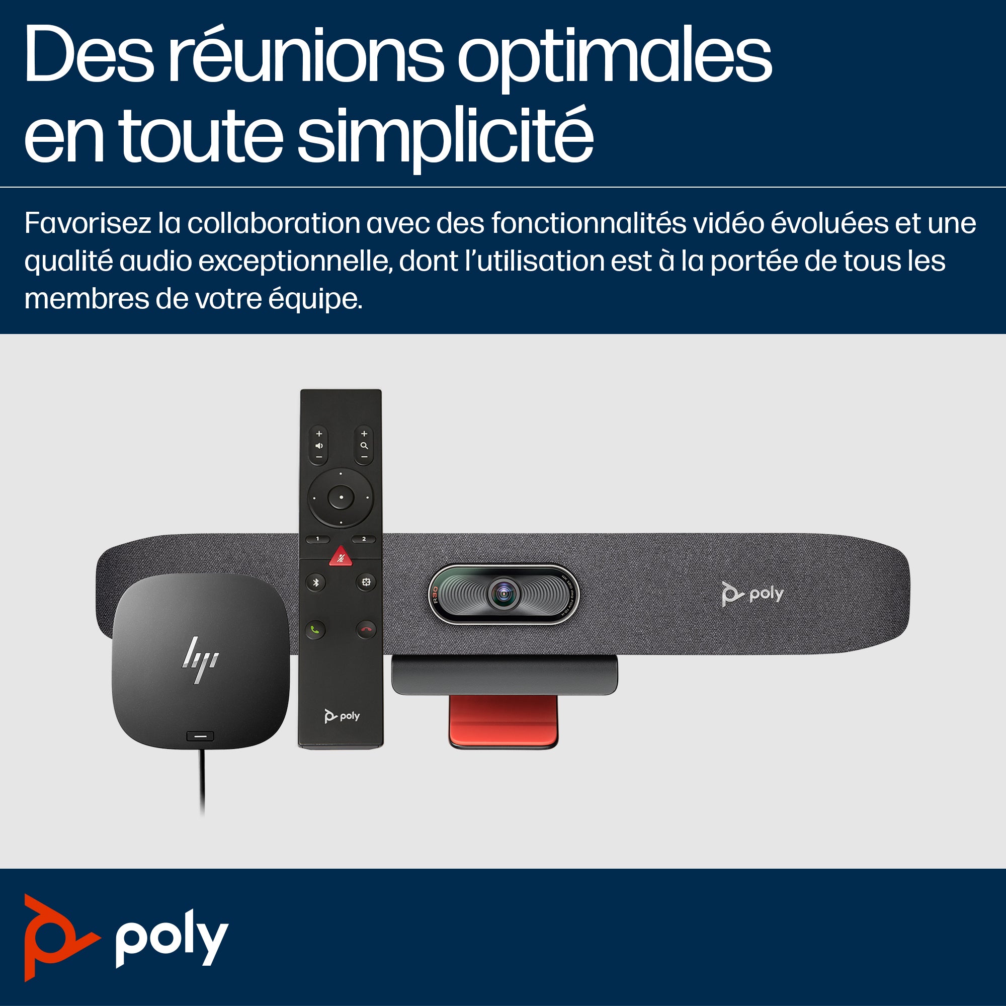 HP Poly Barre de visioconférence USB Poly Studio R30