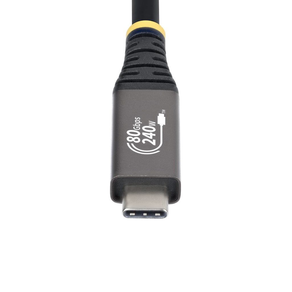StarTech.com Câble USB4 de 1,5m, 80 Gbit/s, Câble USB-C Certifié USB-IF, 240 W PD, 8K 120 Hz/4K 240 Hz DP2.1 DP80, Gaine en TPE, Compatible Thunderbolt 4 - Cordon USB-C Noir