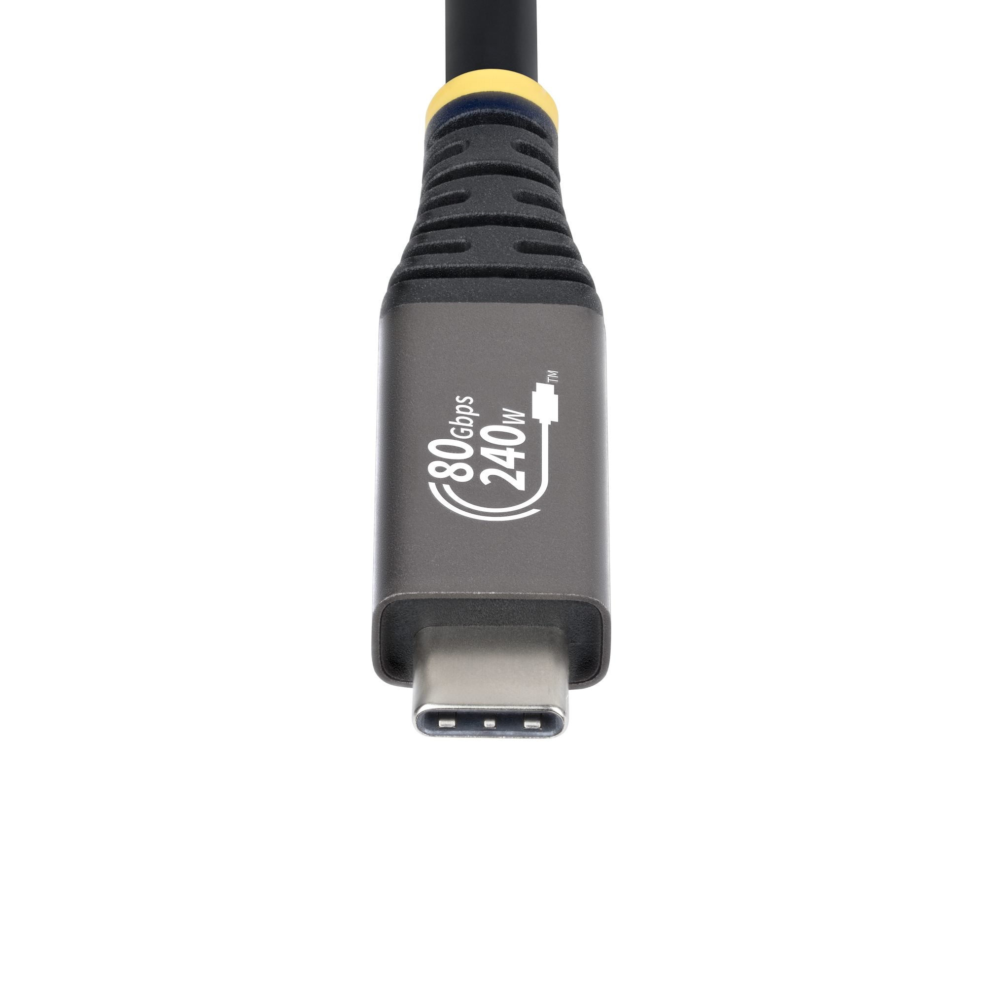 StarTech.com Câble USB4 de 1,5m, 80 Gbit/s, Câble USB-C Certifié USB-IF, 240 W PD, 8K 120 Hz/4K 240 Hz DP2.1 DP80, Gaine en TPE, Compatible Thunderbolt 4 - Cordon USB-C Noir
