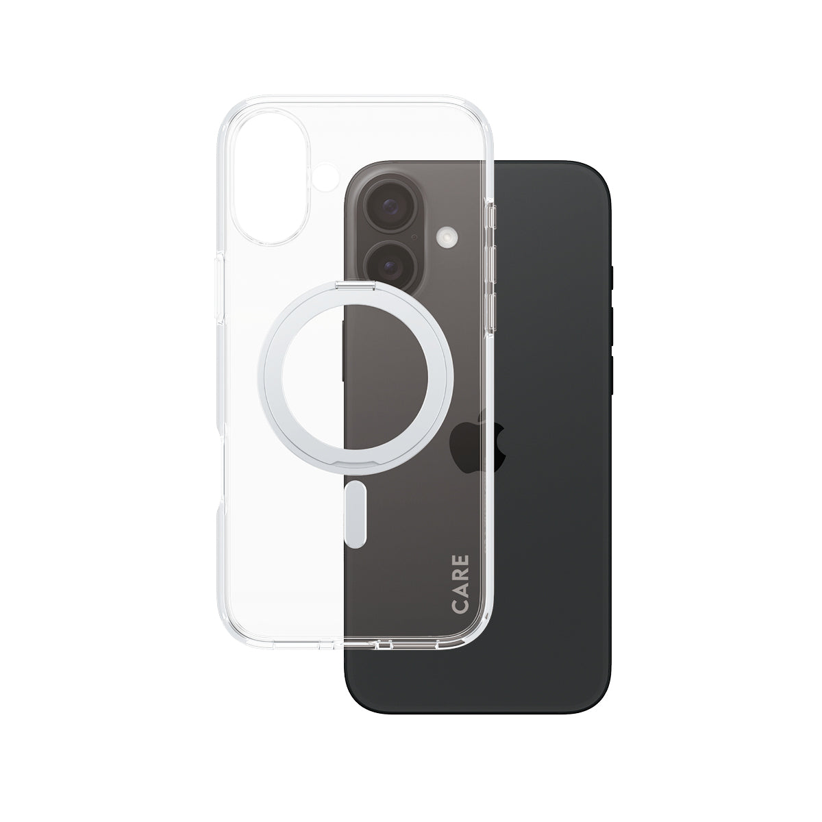 PanzerGlass CARE™ by ® Case Transparent w. Silver Kickstand & MagSafe iPhone 16 Plus coque de protection pour téléphones portables Housse