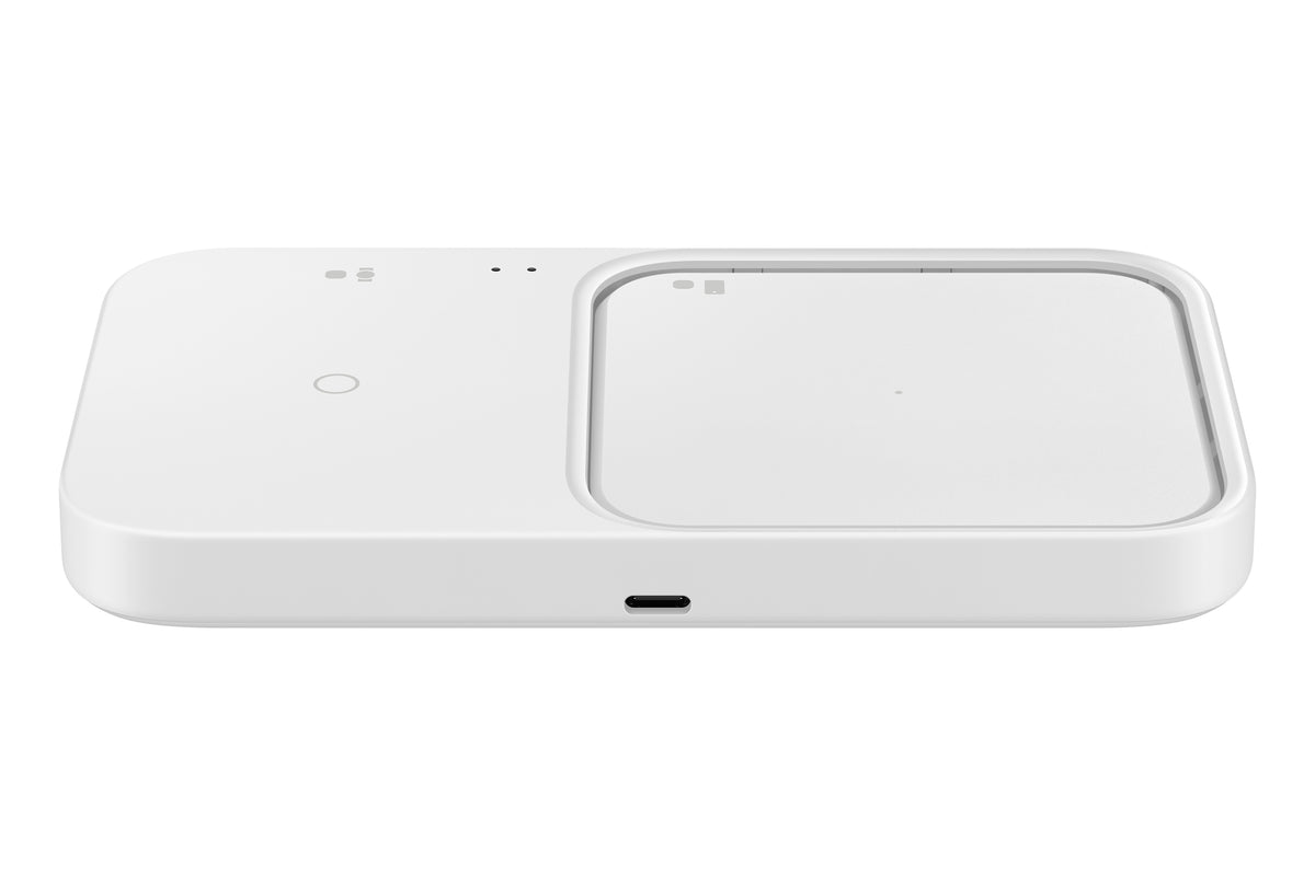 Samsung EP-P5400 Chargeur Sans Fil Duo 15W, Blanc, pour Smartphone, Écouteurs et Smartwatch