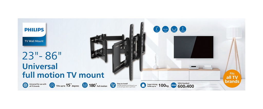Philips Support mural articulé pour écrans plats de 23’’ à 80’’