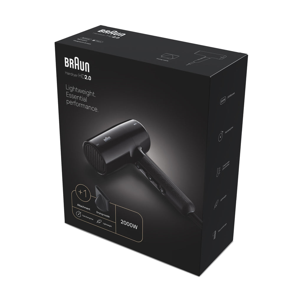 Braun HD2.0 Sèche-cheveux 2000 W, Noir