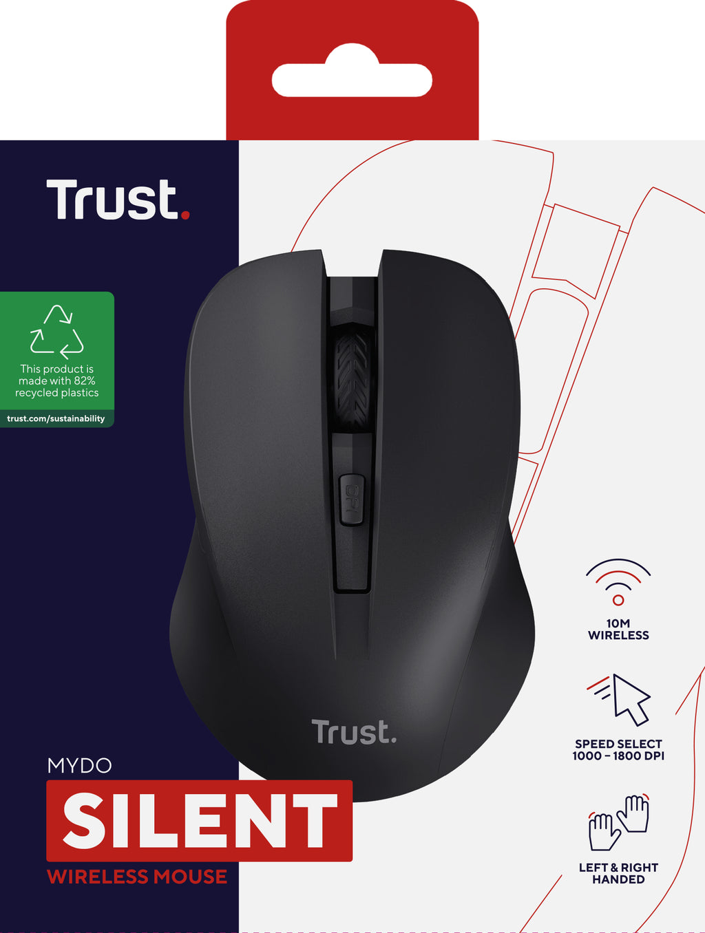 Trust Mydo souris Bureau Ambidextre RF sans fil Optique 1800 DPI