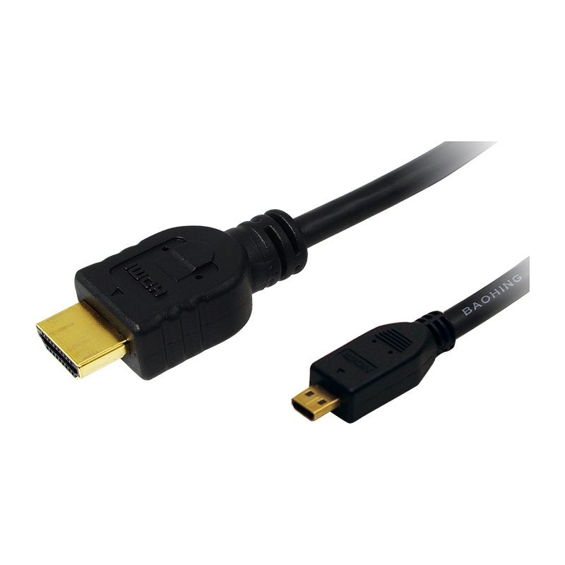 LogiLink Câble HDMI vers Micro HDMI, 2m, Type A vers Type D, Noir