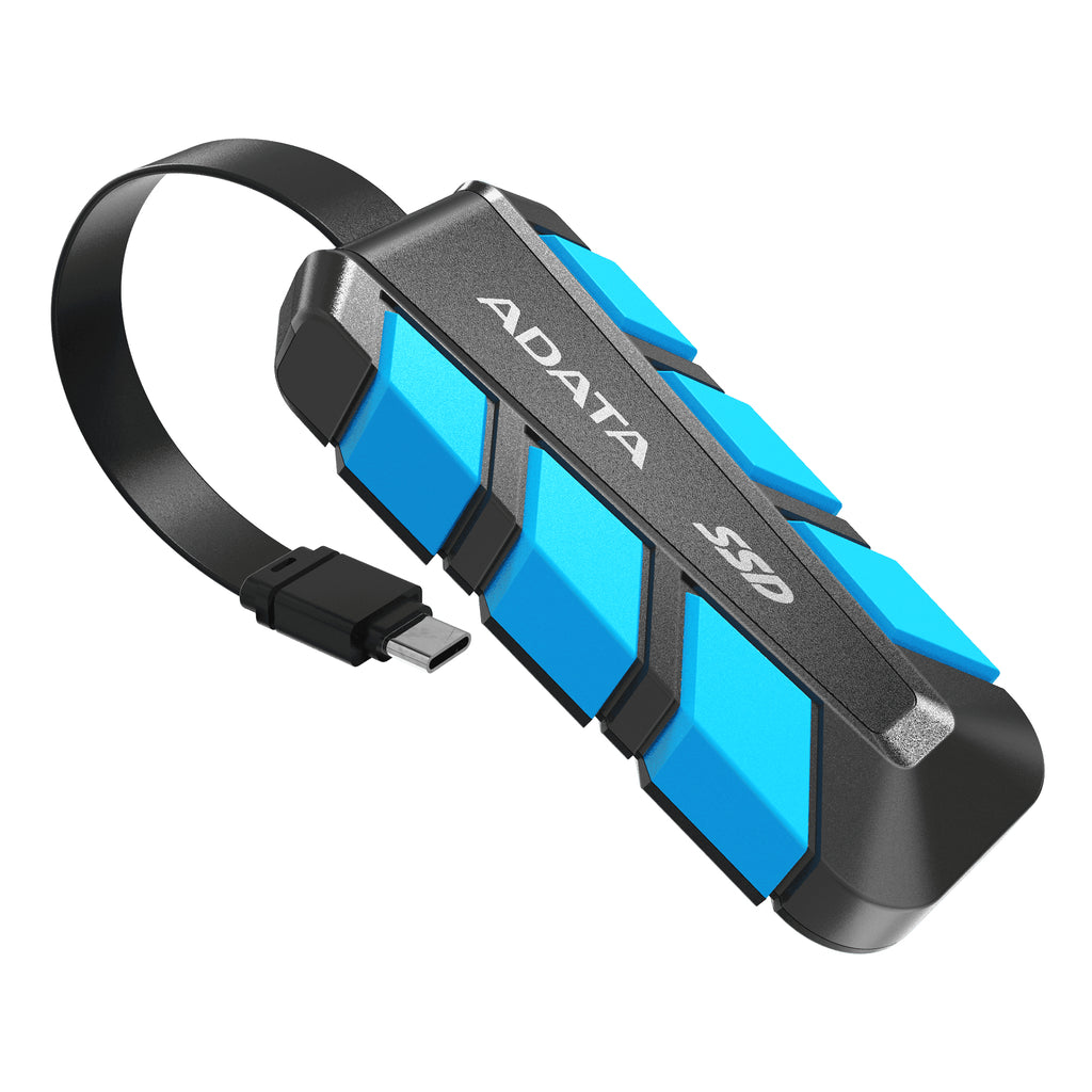 ADATA Externe SSD SC740 2TB Plug&Go blue 1050/1000 MIL.STD 2 To USB Type-C 3.2 Gen 2 (3.1 Gen 2) Noir, Bleu
