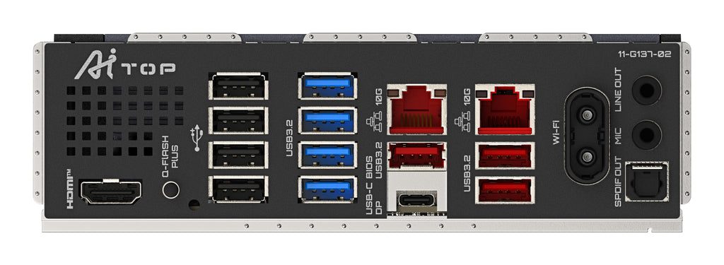 GIGABYTE B850 AI TOP Carte Mère - Processeurs AMD Ryzen Série 9000, 16+2+2 phases VRM numériques, jusqu'à 8600MHz DDR5 (OC), 2xPCIe 5.0 + 1xPCIe 4.0 M.2, LAN 10GbE, WIFI 7, USB 3.2 Gen 2x2