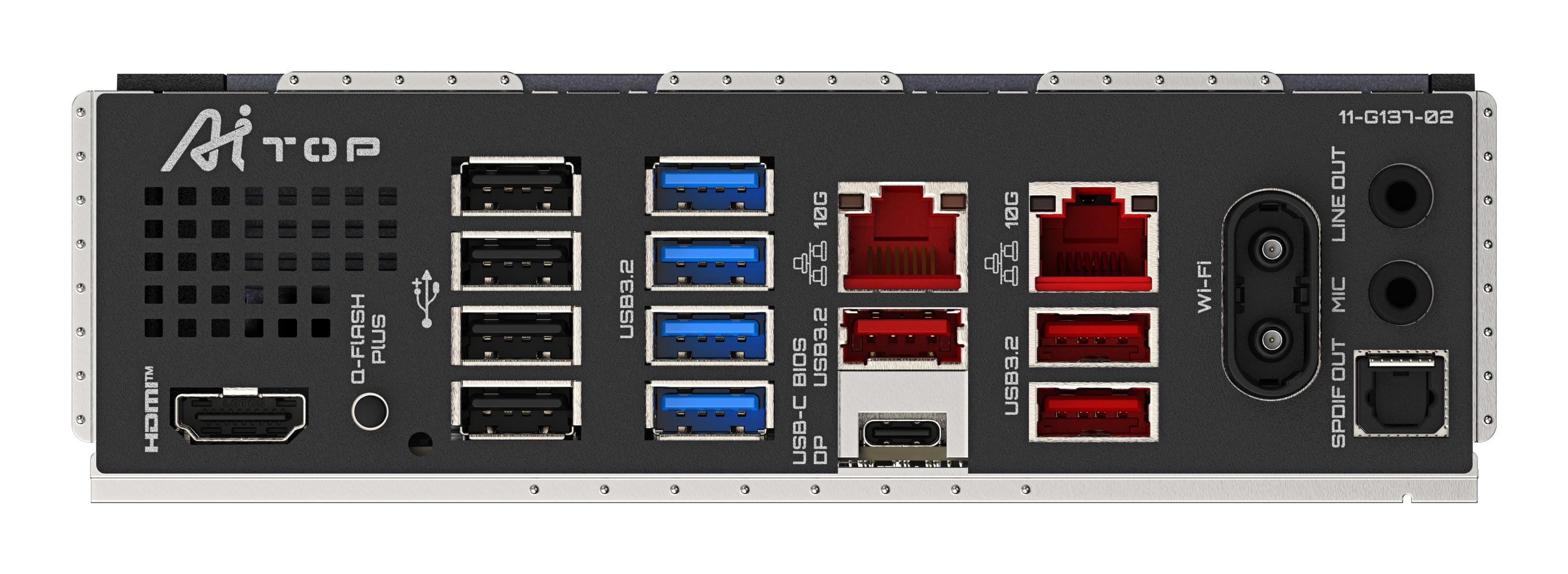 GIGABYTE B850 AI TOP Carte Mère - Processeurs AMD Ryzen Série 9000, 16+2+2 phases VRM numériques, jusqu'à 8600MHz DDR5 (OC), 2xPCIe 5.0 + 1xPCIe 4.0 M.2, LAN 10GbE, WIFI 7, USB 3.2 Gen 2x2