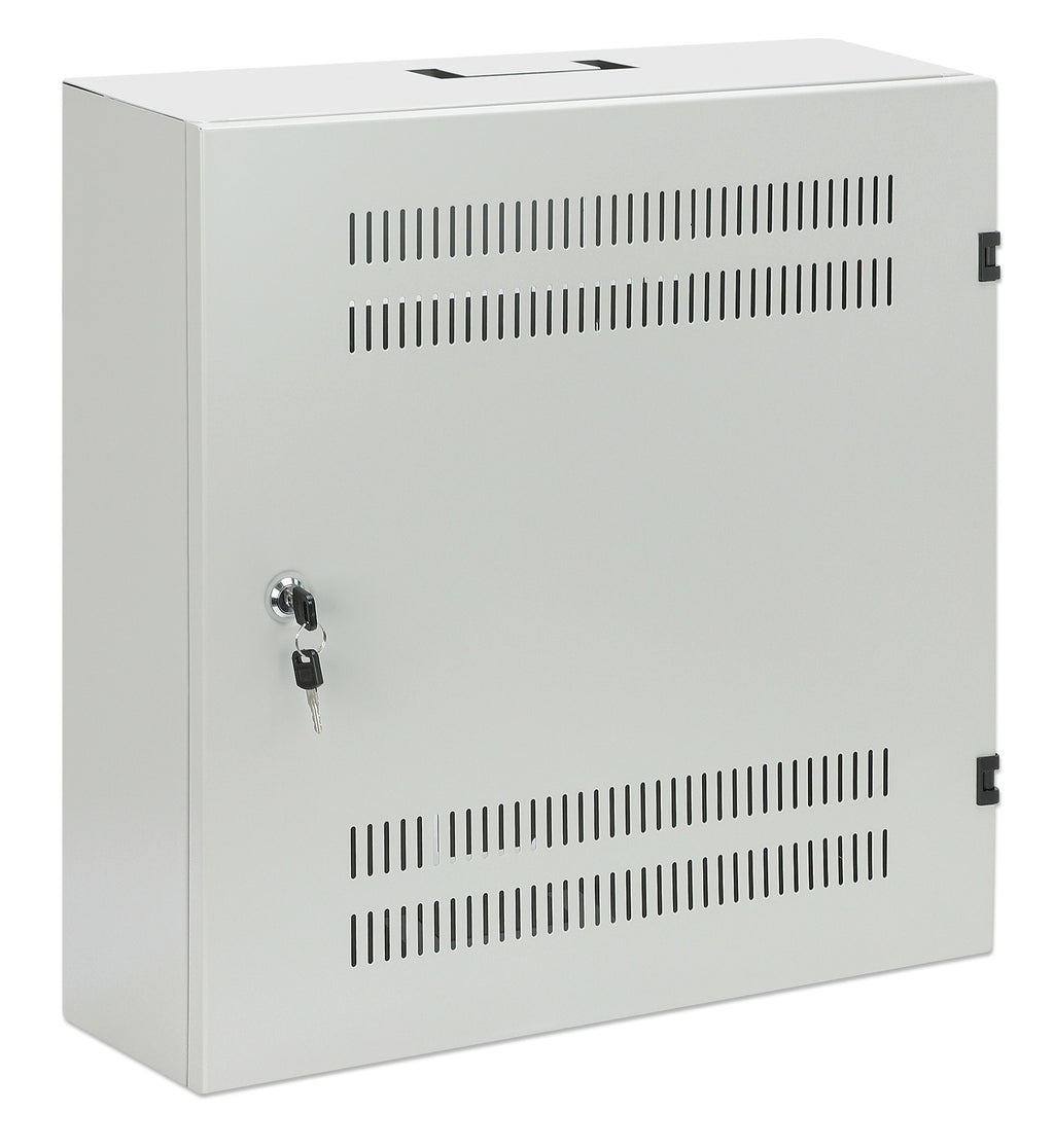 Intellinet Coffret mural 19" extra-plat avec rails 4U horizontaux et 2U verticaux, profondeur 170 mm, idéal AV/multimédia/surveillance, assemblé, gris RAL 7035