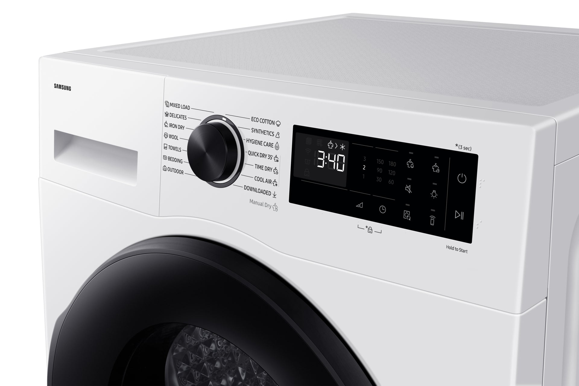 Samsung DV90DG52A0AELE sèche-linge Pose libre Charge avant 9 kg Blanc