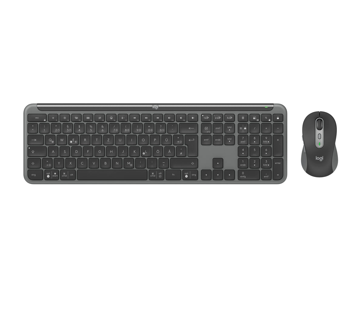 Logitech Signature Slim Combo MK950 Sæt med mus og tastatur Saks Trådløs Tysk
