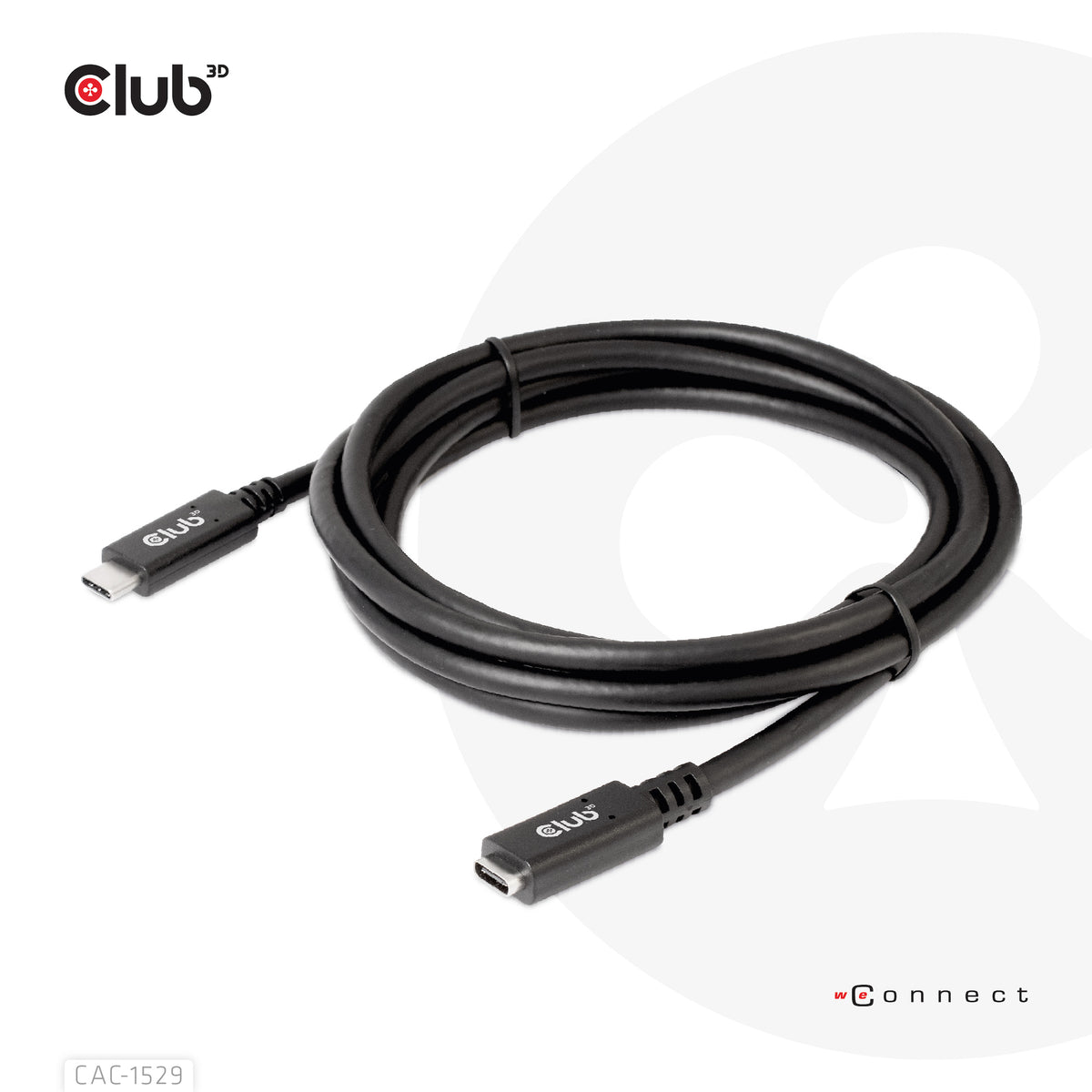 CLUB3D CAC-1529 Câble USB-C vers USB-C 3.2 Gen 1, 2m, 5 Gbit/s, 60W, Noir