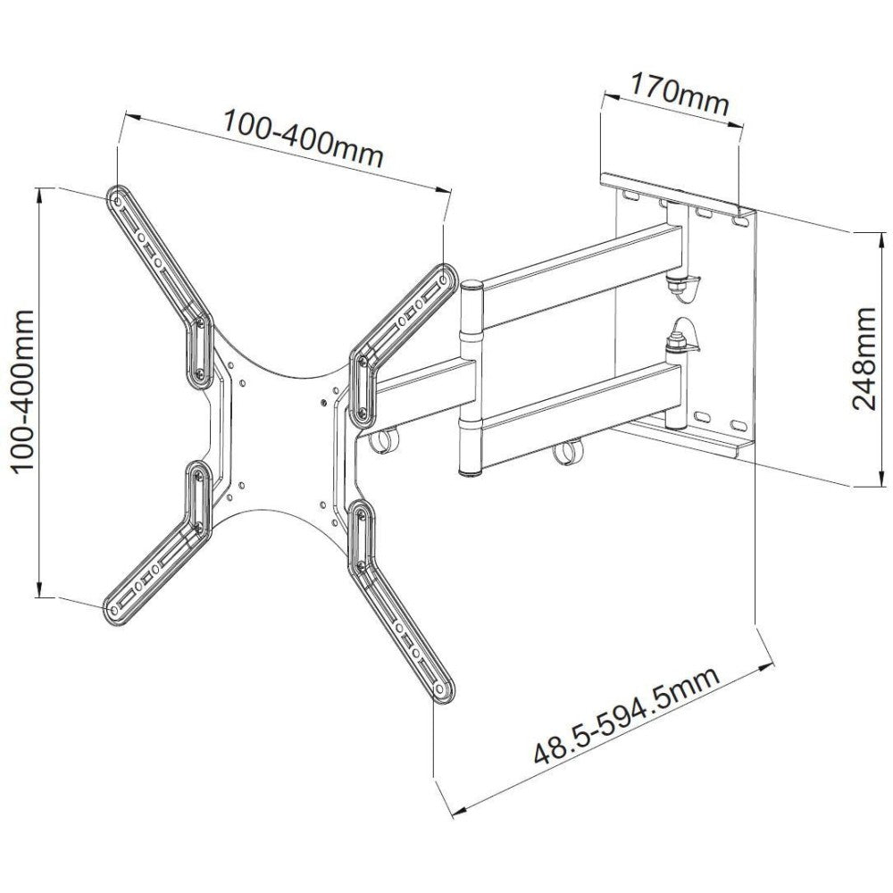 Support pour Téléviseur ICA-PLB 136M pour Écrans 55 pouces, Noir