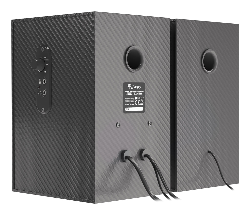 Haut-parleurs Helium 200 2.0 Canaux, 20 W, Filaire, Noir et Rouge