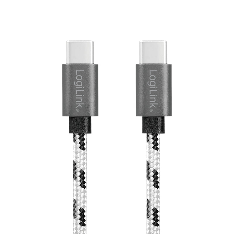 LogiLink CU0200 câble USB USB 2.0 USB C 0,48 Gbit/s Noir, Blanc
