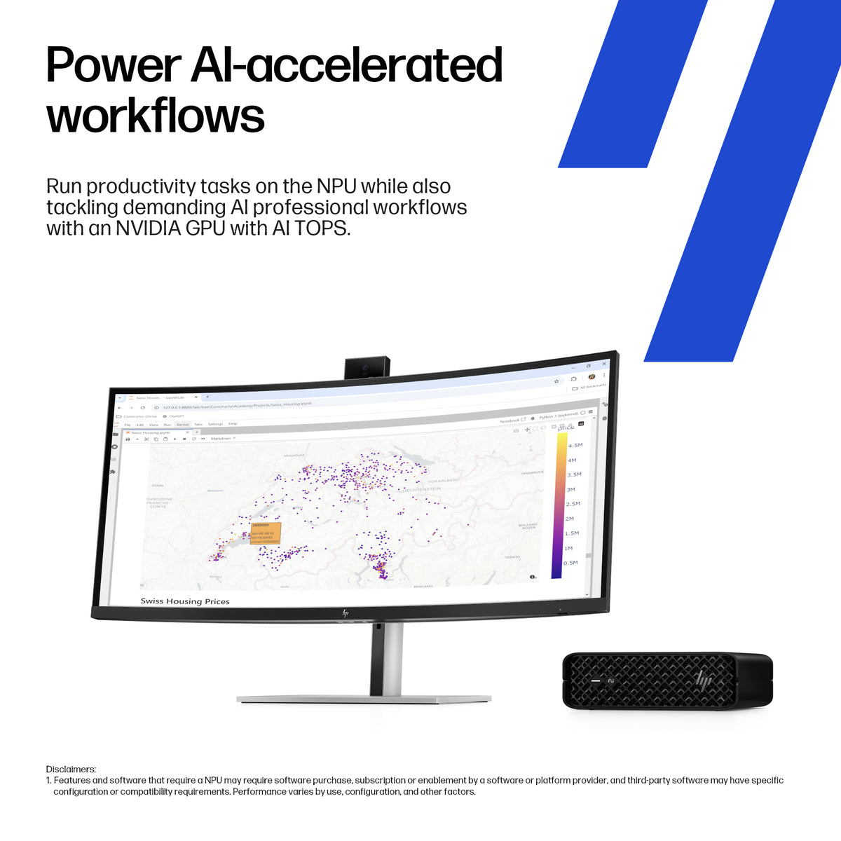 HP Z2 G1i Intel Core Ultra 7 265K 32 GB DDR5-SDRAM 1 TB SSD NVIDIA RTX 2000 Ada Windows 11 Pro Mini PC Workstation AI Workstation, AI PC Black
