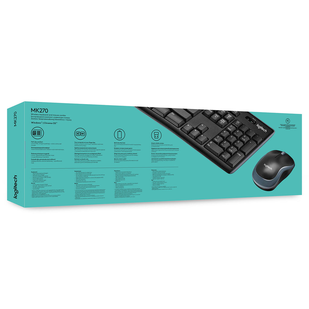 Logitech MK270 Wireless Combo Sæt med mus og tastatur Trådløs Belgisk
