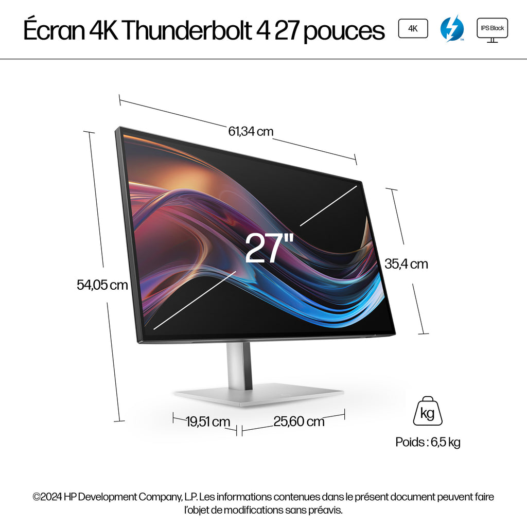 HP Series 7 Pro Écran 27 pouces 4K Thunderbolt 4 - 727pk Sans PVC