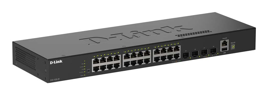 D-Link DGS-1530-28/E commutateur réseau Géré L2 Gigabit Ethernet (10/100/1000) Noir