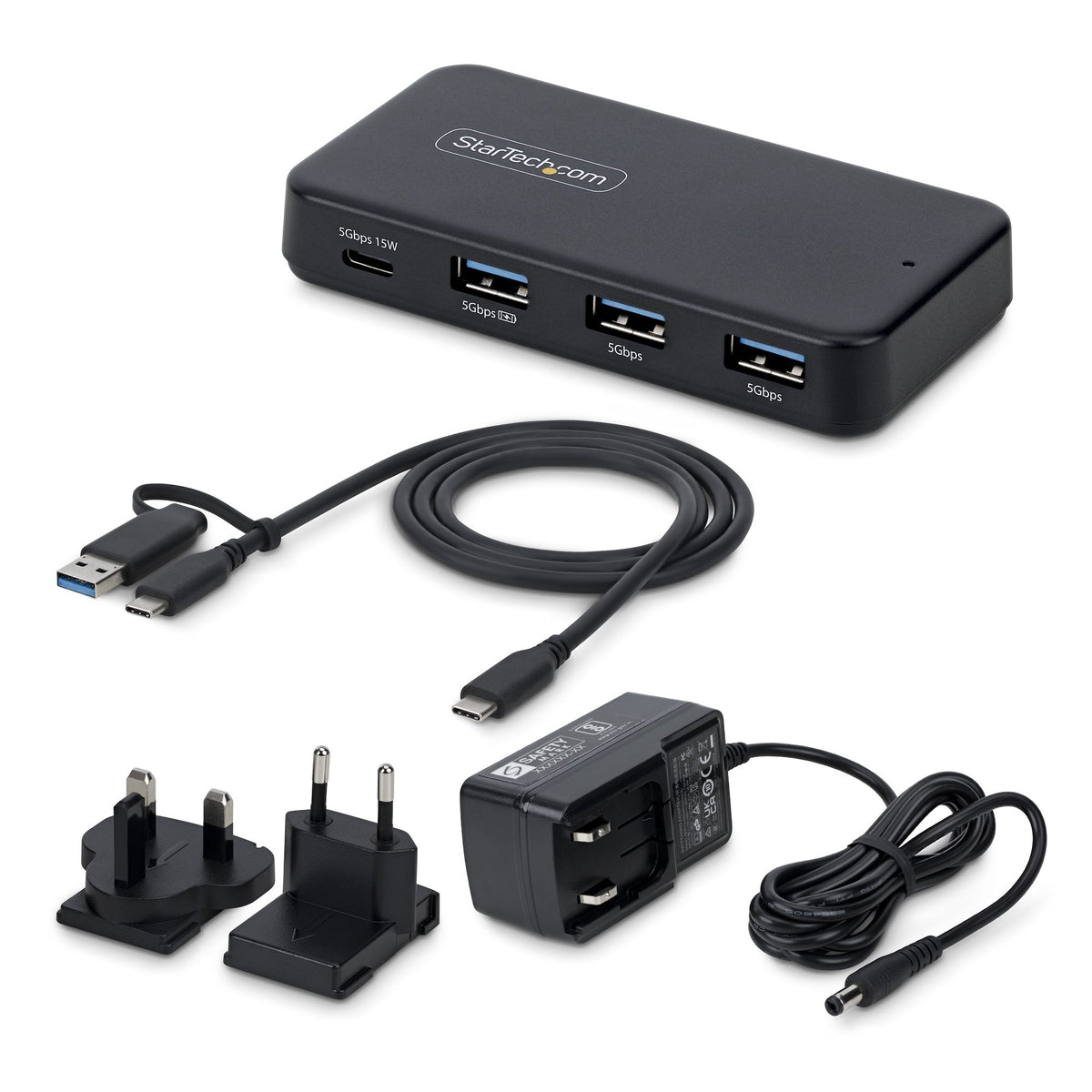 StarTech.com Hub USB-C et USB-A 4 Ports 5 Gbps Auto-Alimenté avec Adaptateur 36W