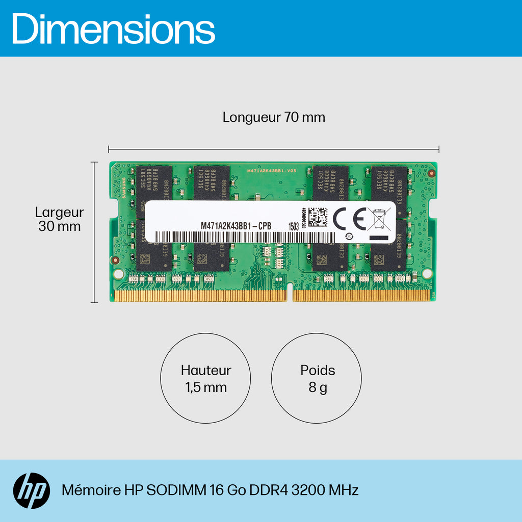 HP Mémoire vive 16GB DDR4 3200 MHz SODIMM