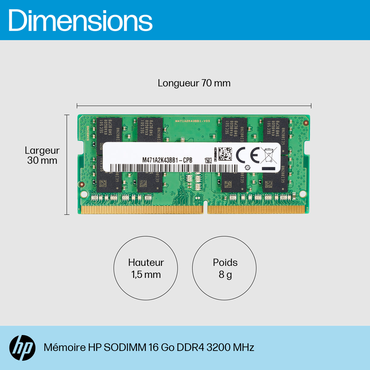 HP Mémoire vive 16GB DDR4 3200 MHz SODIMM