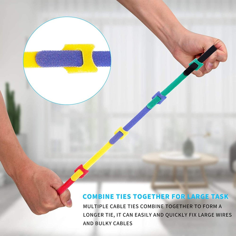 Techly 109528 serre-câbles Support attache de câble Velcro Multicolore 10 pièce(s)