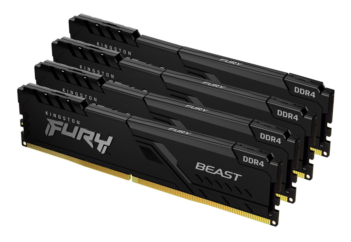 Kingston Technology FURY Beast 64Go 3200MT/s DDR4 CL16 DIMM (Kit de 4) 1Gx8 Black