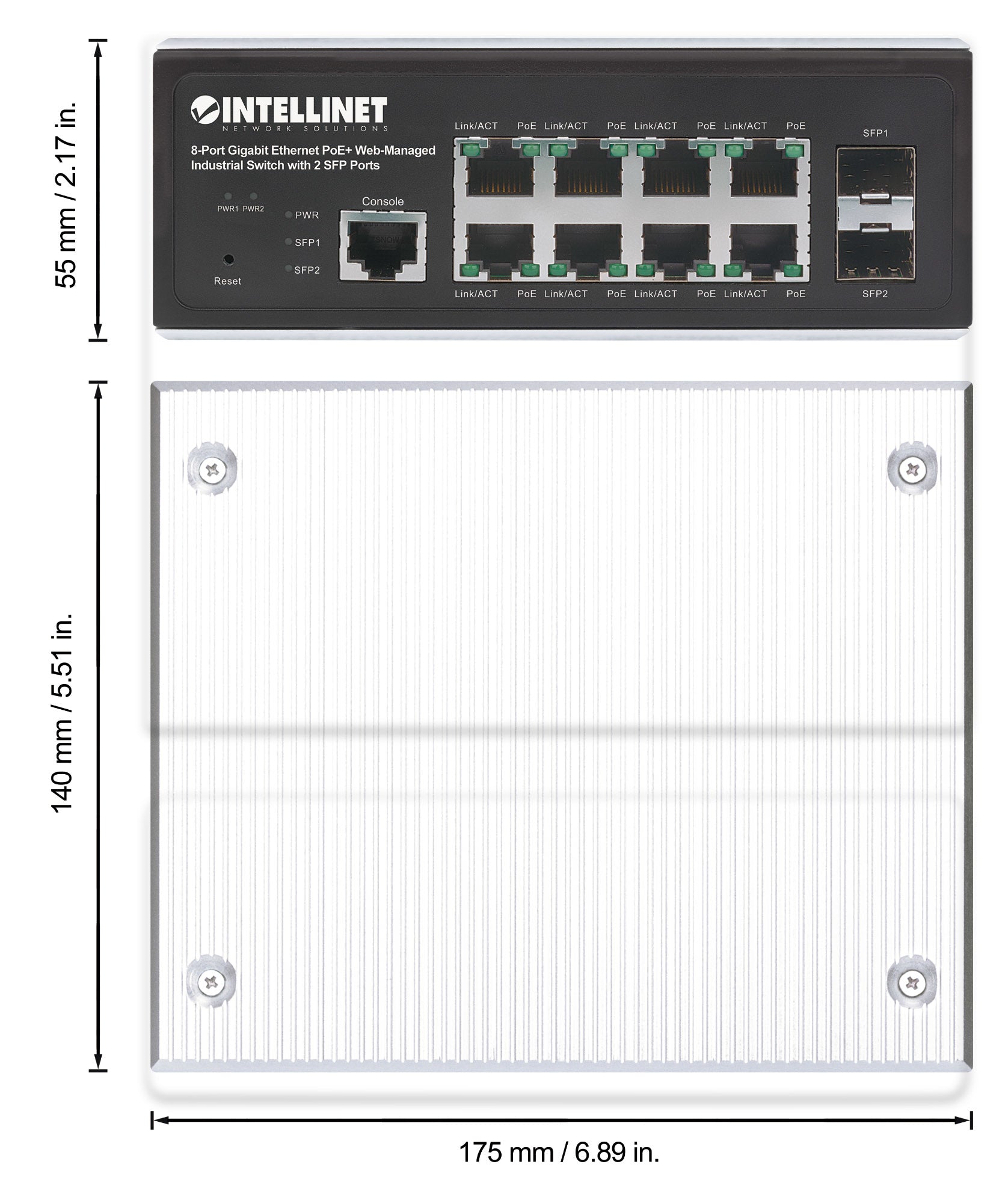 Intellinet 508278 commutateur réseau Géré L2+/L3 Gigabit Ethernet (10/100/1000) Connexion Ethernet, supportant l'alimentation via ce port (PoE) Noir