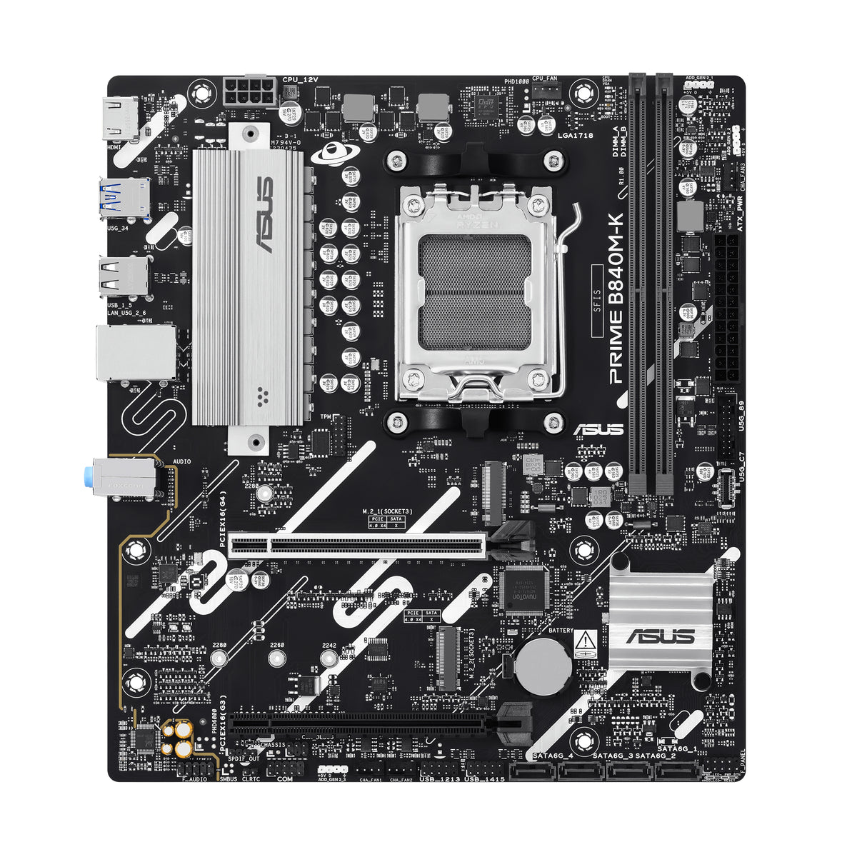 ASUS PRIME B840M-K AMD B840 Emplacement AM5 micro ATX - vue 2