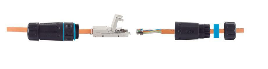 Microconnect KON526 connecteur de fils RJ-45 Noir