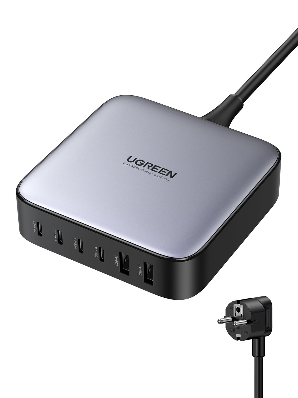 Ugreen Nexode Chargeur Secteur Universel Charge Rapide, Noir et Gris
