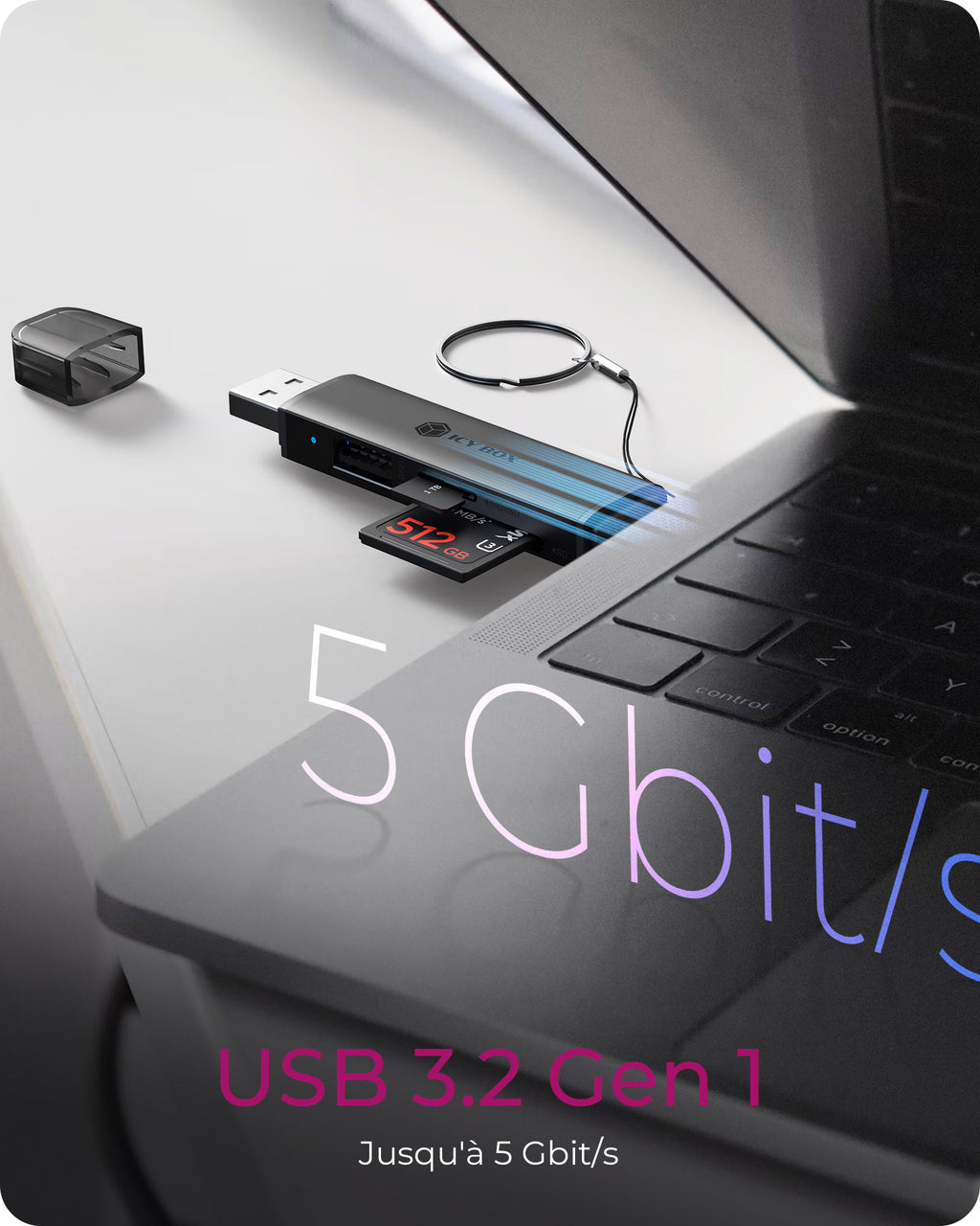 ICY BOX Lecteur de cartes 3 en 1 via l'interface USB Type-A & USB Type-C